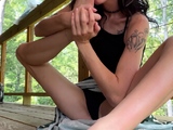 Kinky teen couple practices bdsm foot fetish